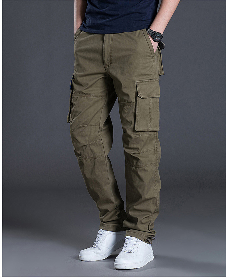 Cargo Jogger Pants - 新しいカーゴパンツメンズルーズストレートオーバーサイズ服ソリッドグレー多用途作業服黒ジョガーコットンカジュアル男性ズボン