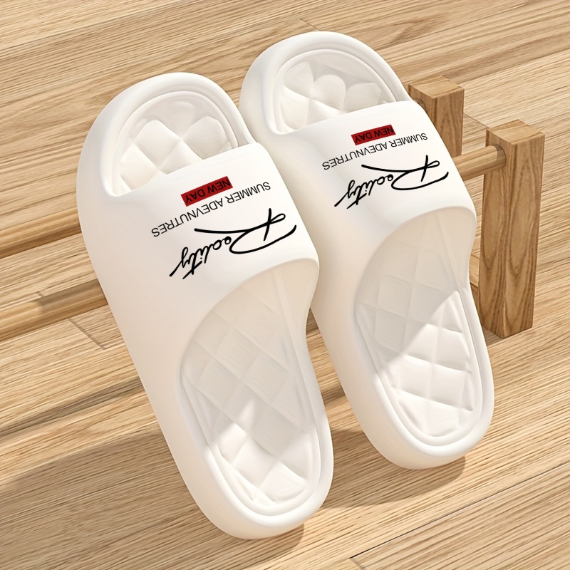 Men'S Fashion Shoes - カップルスリッパ レディース メンズ ソフトチャンキースライド ホームバスルームフットウェア 室内ハウスシューズ