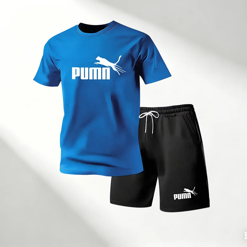 Mens Fashion Ideas - 2026年ホットセール メンズTシャツセット Oネック半袖+スポーツショーツ 速乾 カジュアル ストリートファッション