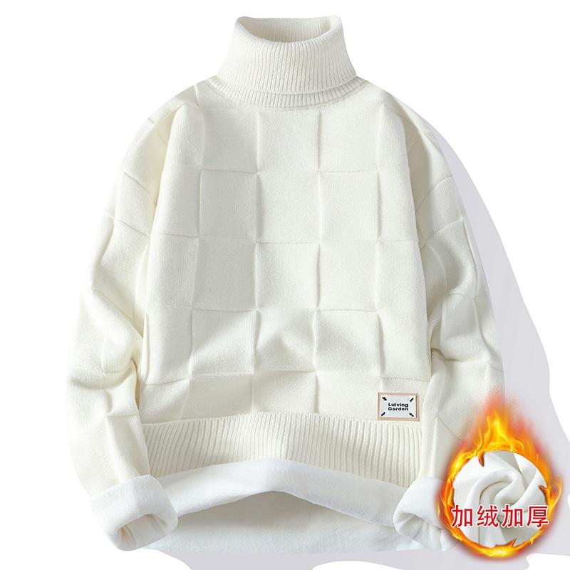 Turtleneck Sweater Men - メンズタートルネックフリース,暖かくてルーズなニットセーター,カジュアル,高品質,冬用,サイズ4XL,新品