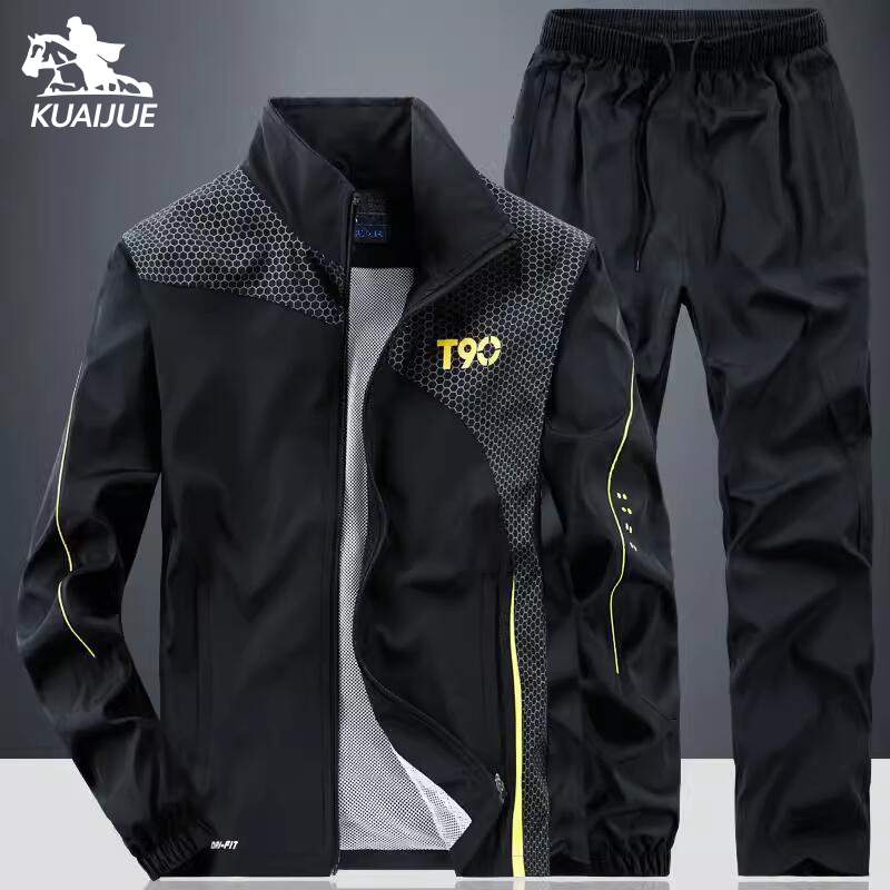 Mens Fashion Zip Up - メンズスポーツウェアセット 春秋新作スーツ メンズスポーツトラックスーツ プリント メンズ2ピースセット スウェットシャツ+スウェットパンツ