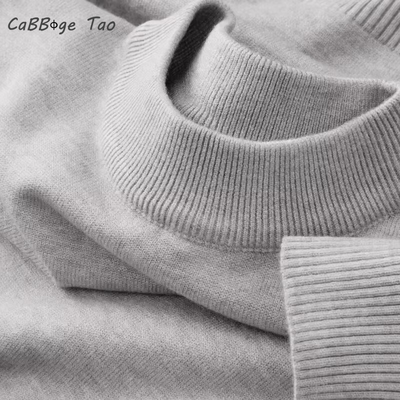 Turtleneck Sweater Men - 秋の新メンズカジュアルモックタートルネックセーター長袖暖かいプルオーバー基本軽量ストリート服ニットジャケットトップ