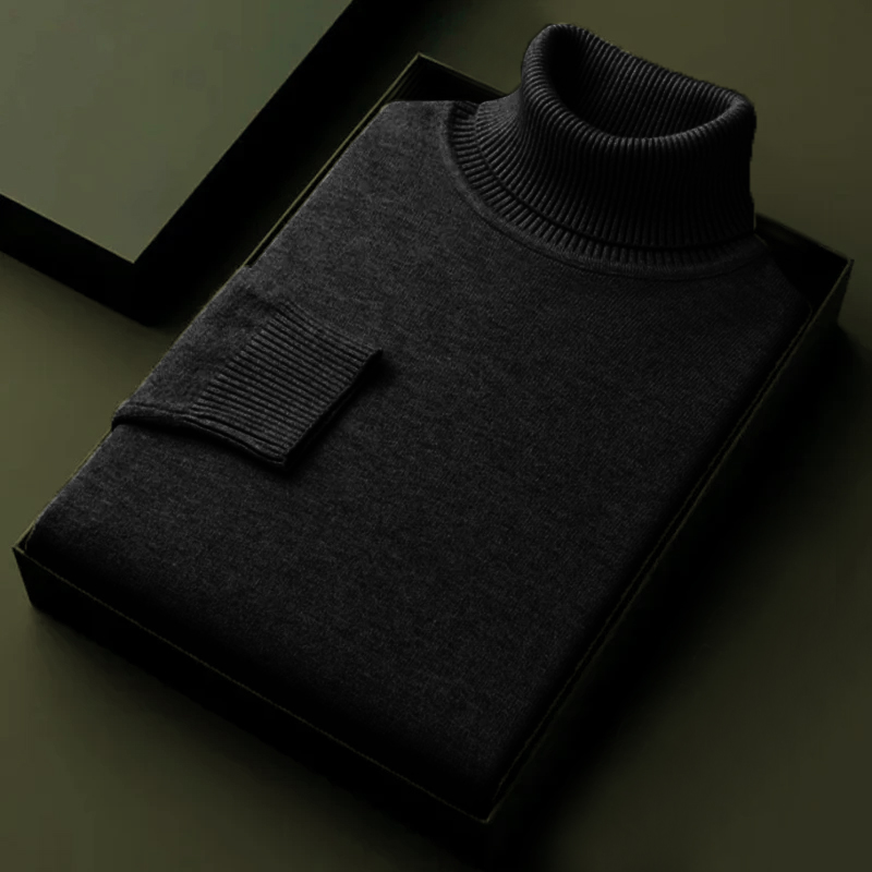 秋メンズ高品質ニットタートルネックセーター冬長袖通気性プルオ - Turtleneck Sweater Men のレビューと価格