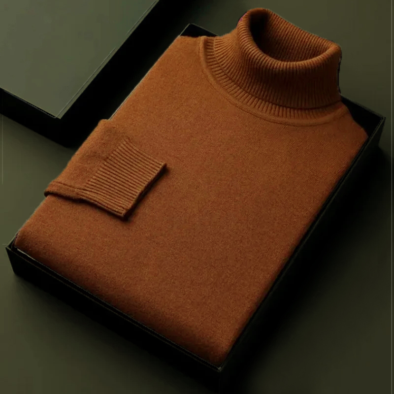 秋メンズ高品質ニットタートルネックセーター冬長袖通気性プルオ - Turtleneck Sweater Men のレビューと価格