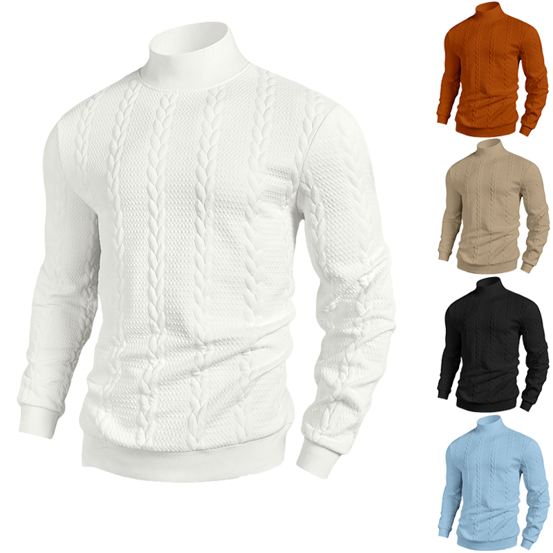 2025秋冬新作 欧米風 メンズ ジャカード カジュアル ハ - Turtleneck Sweater Men のレビューと価格