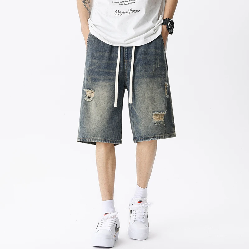 メンズデニムジーンズ,レトロなストリートウェア,ブルー,グレ - Men Fashion Jeans のレビューと価格