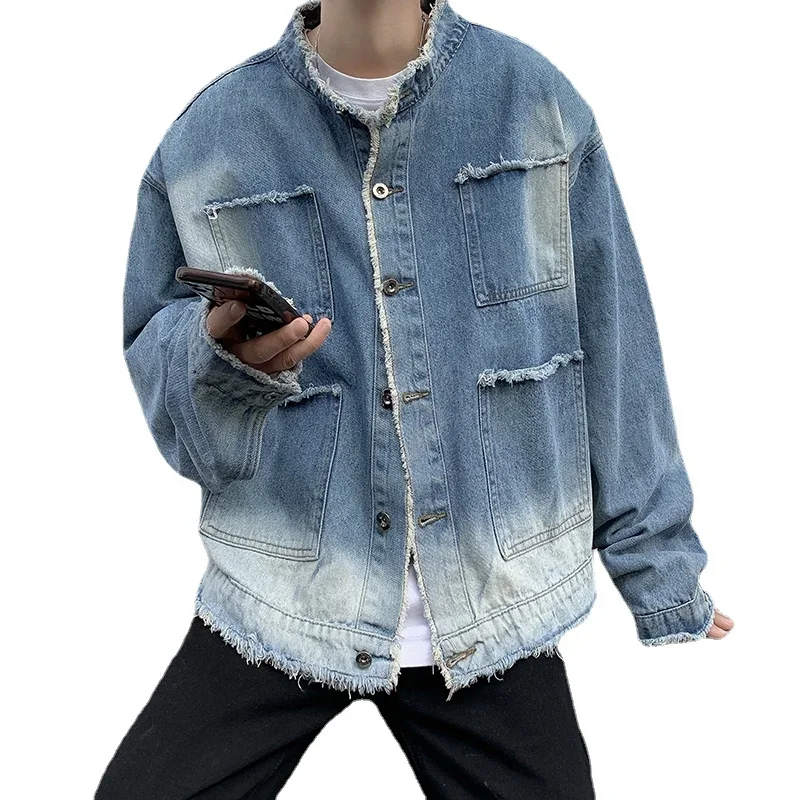 アメリカンレトロヒップホップローエッジデニムジャケットメンズ - Men'S Fashion Linen Pants のレビューと価格