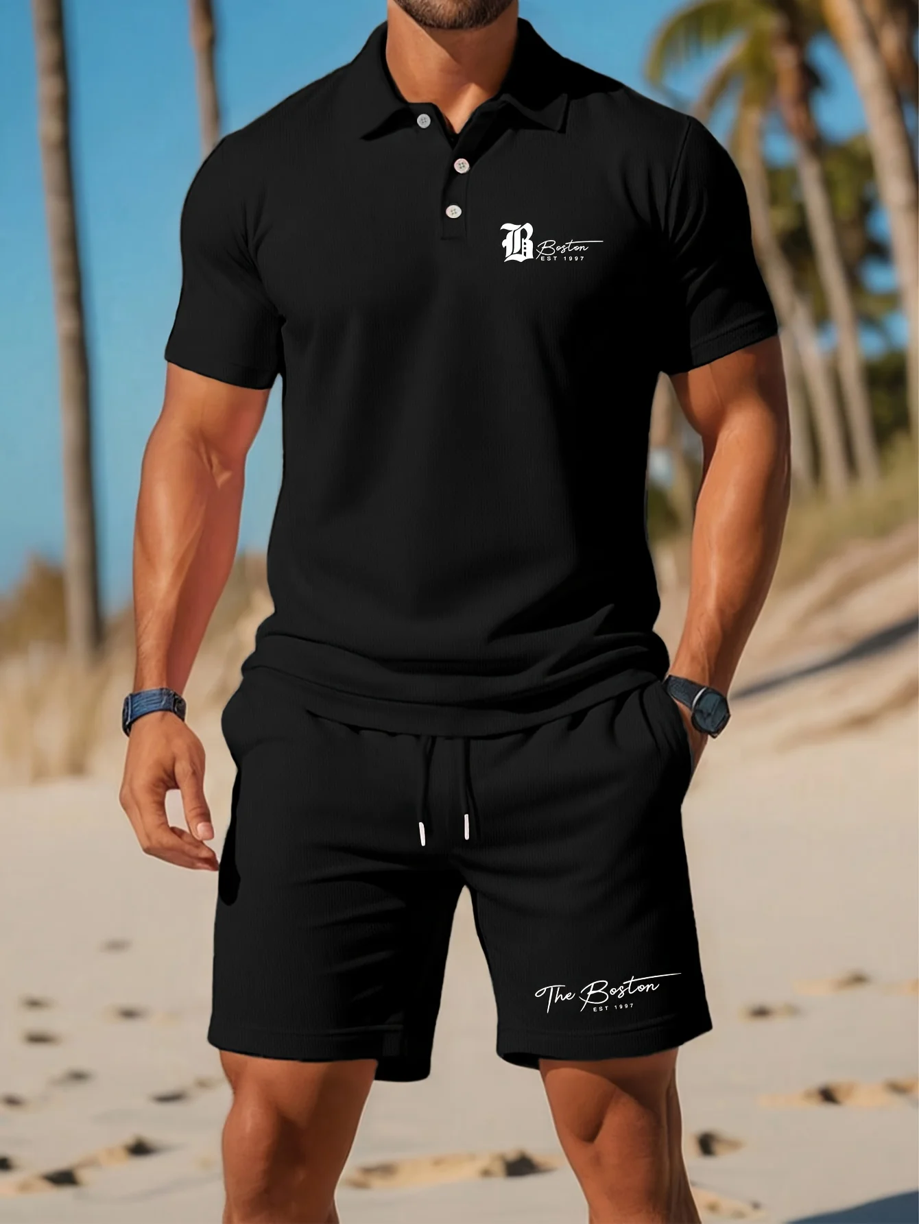 夏の新作メンズポロシャツセット カジュアルスポーティー クー - Mens Fashion Style のレビューと価格