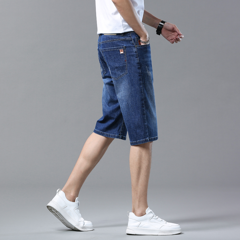 メンズショーツ夏ストレートデニムショーツブルービジネスファッ - Men Fashion Jeans のレビューと価格