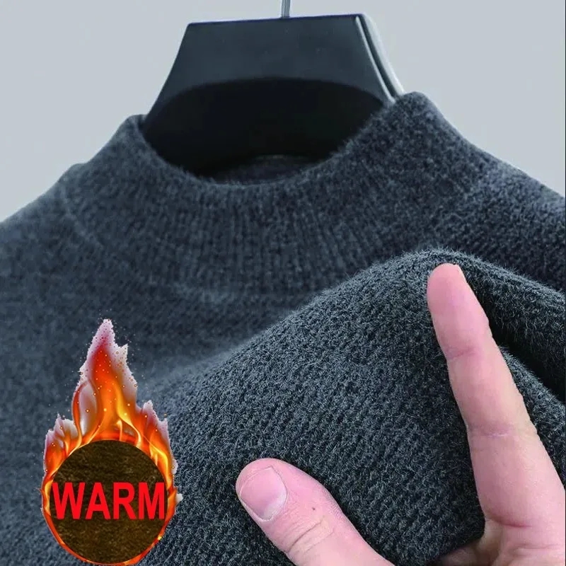 メンズニットウェアセーター新しい秋冬長袖無地プルオーバー男性 - Turtleneck Sweater Men のレビューと価格