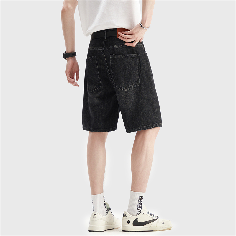 夏薄い黒デニムショートパンツメンズファッション韓国ルーズレト - Men Fashion Jeans のレビューと価格