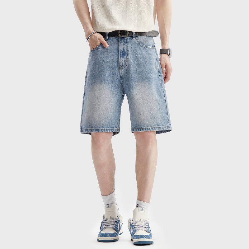 夏薄い黒デニムショートパンツメンズファッション韓国ルーズレト - Men Fashion Jeans のレビューと価格