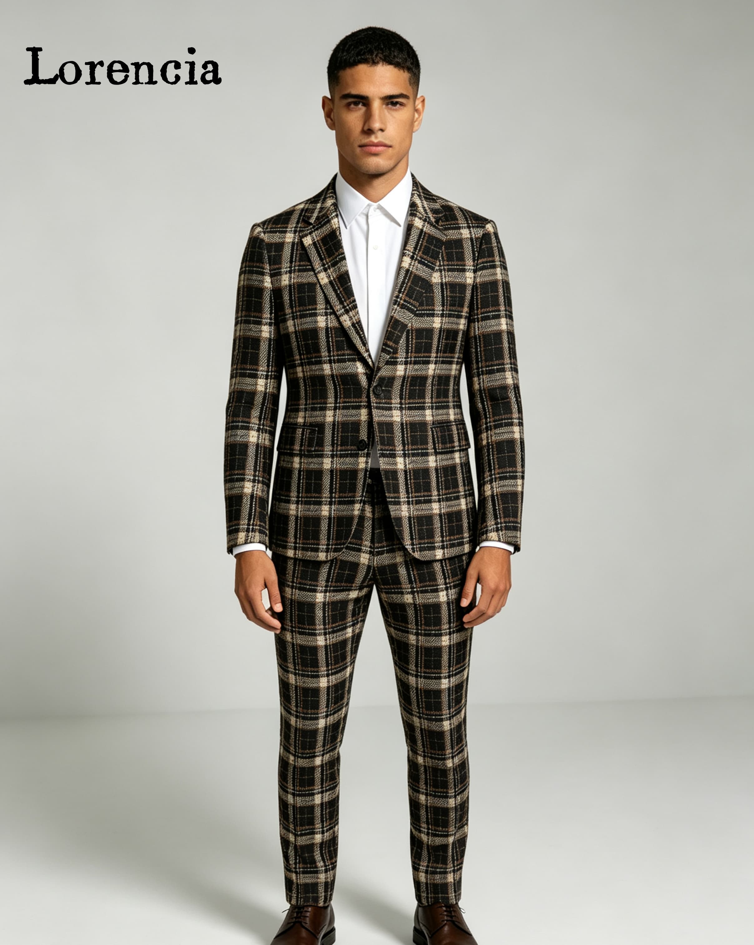 ファッションチェック柄メンズスーツノッチドラペルスリムフィッ - Mens Fashion Trajes のレビューと価格