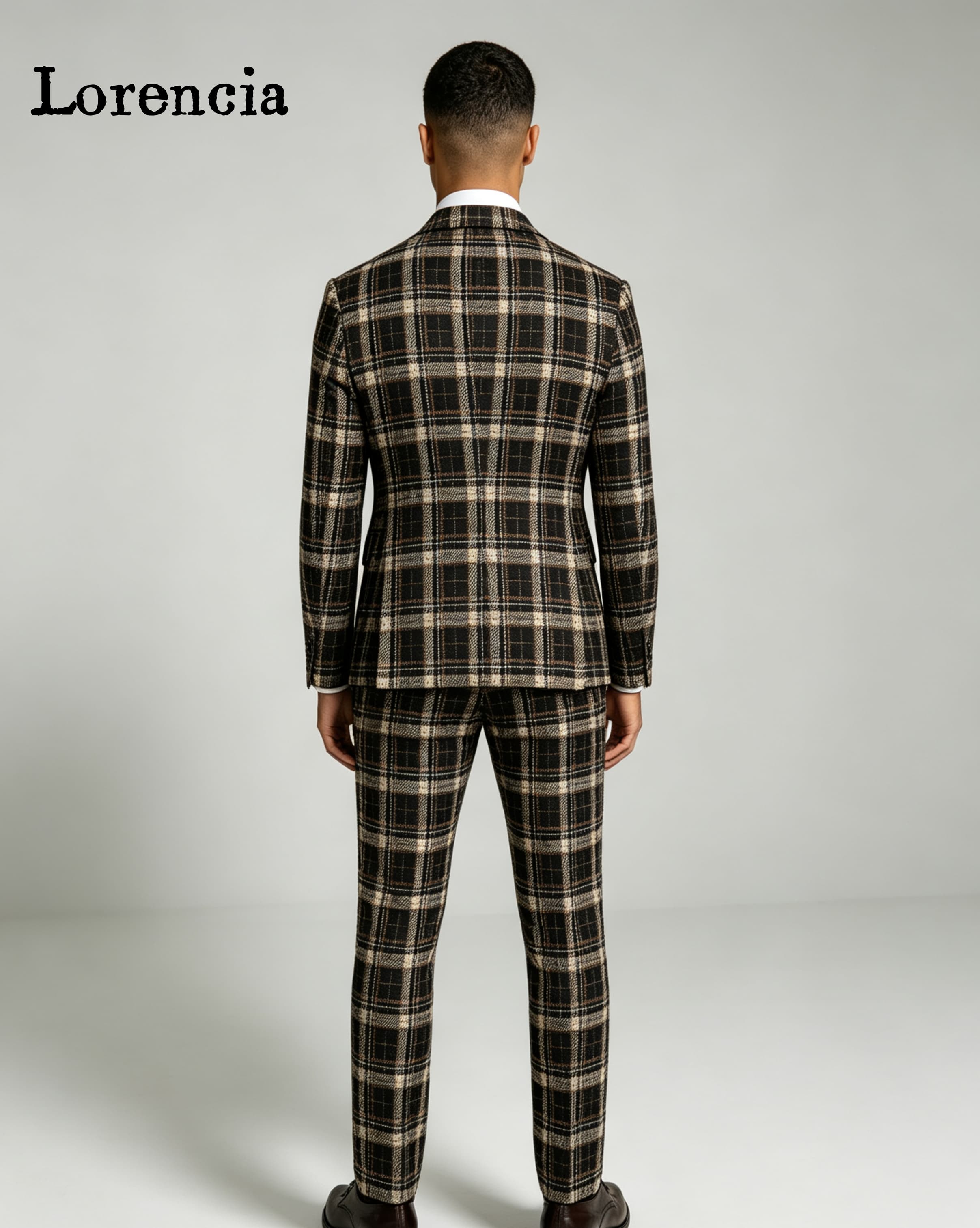 ファッションチェック柄メンズスーツノッチドラペルスリムフィッ - Mens Fashion Trajes のレビューと価格