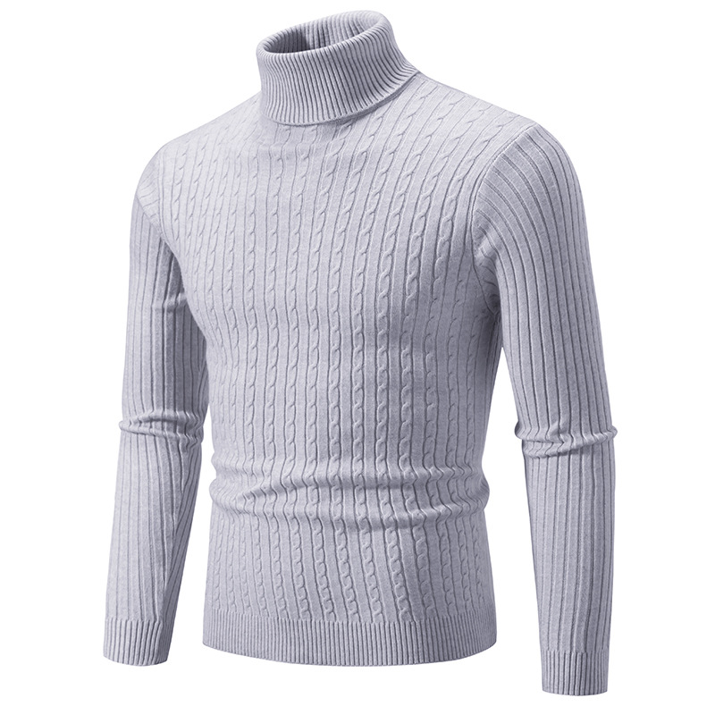 新しい秋冬メンズミニマリストハイネックセーターメンズスリムフ - Turtleneck Sweater Men のレビューと価格