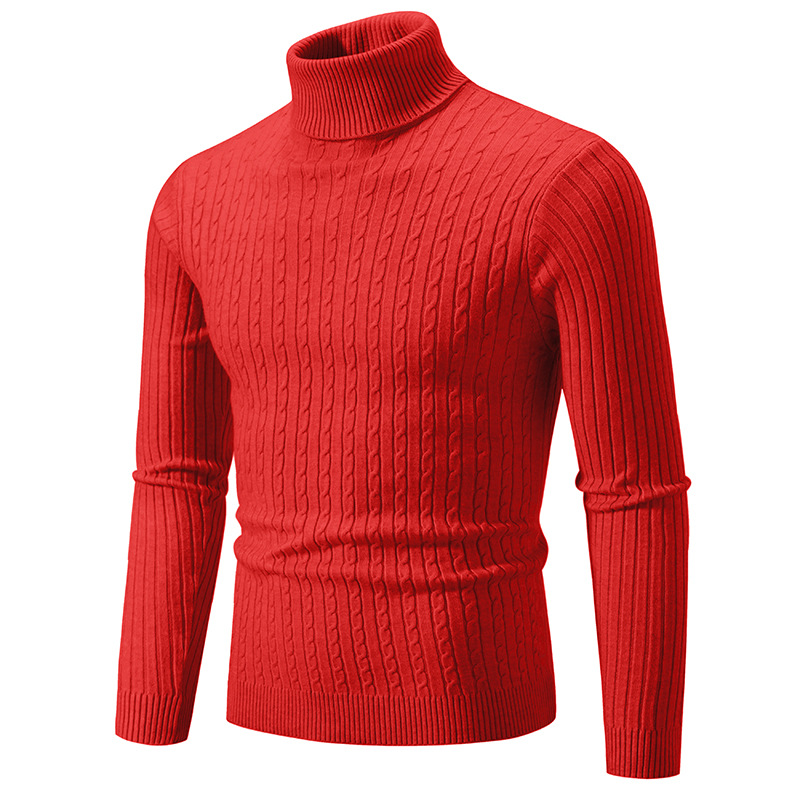 新しい秋冬メンズミニマリストハイネックセーターメンズスリムフ - Turtleneck Sweater Men のレビューと価格