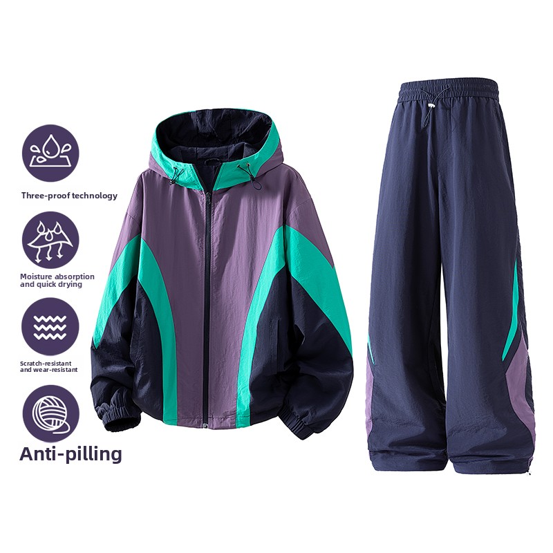 メンズ用の新しいツーピースの春秋ジャケットセット。 メンズ・ - Mens Fashion Zip Up のレビューと価格