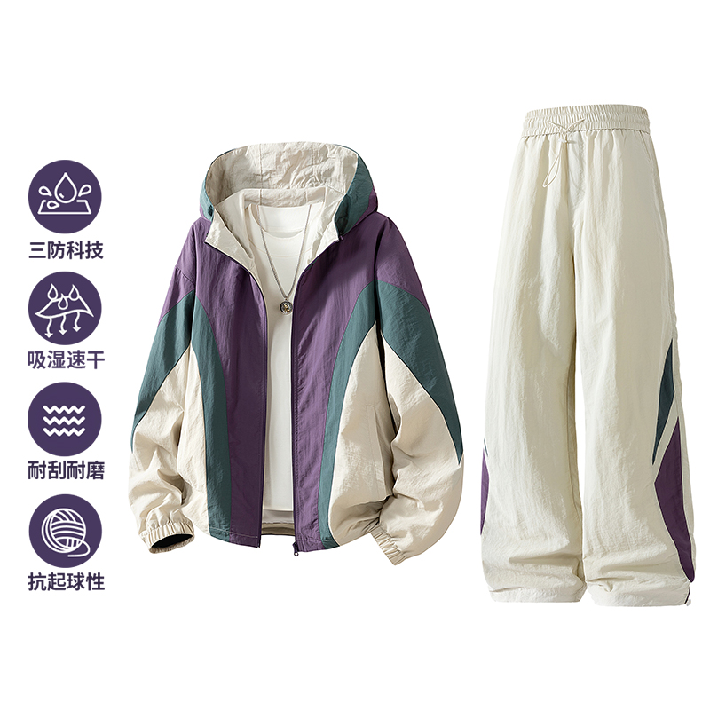 メンズ用の新しいツーピースの春秋ジャケットセット。 メンズ・ - Mens Fashion Zip Up のレビューと価格