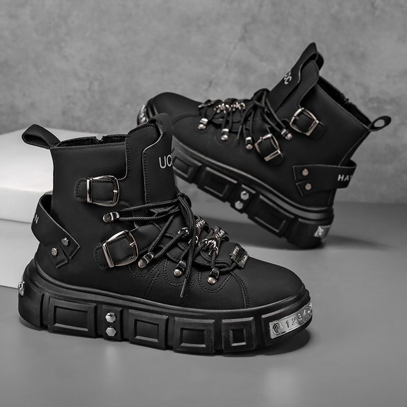 オリジナルブランドブーツ男性用パンクプラットフォームレッドト - Fashion Men'S Boots のレビューと価格
