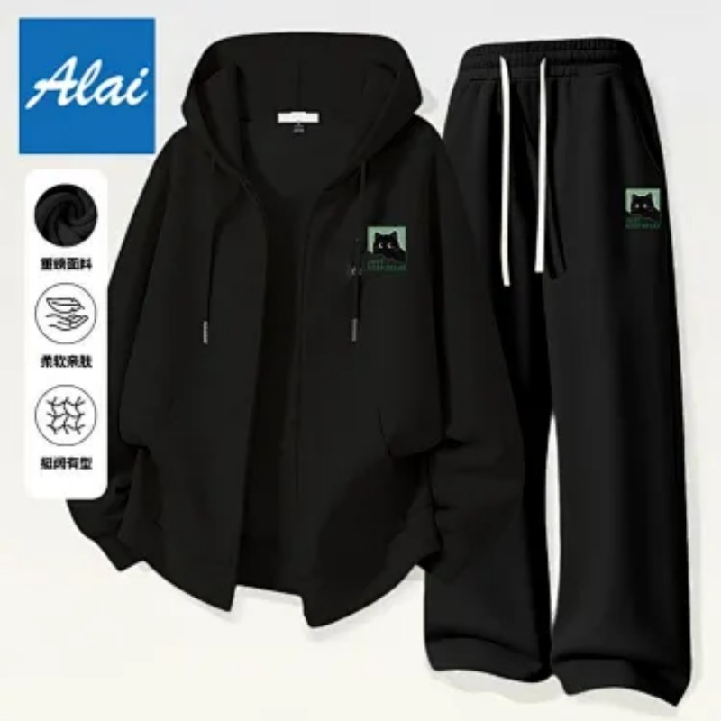メンズジップアップフーディージャケットワイドレッグパンツグラ - Mens Fashion Zip Up のレビューと価格