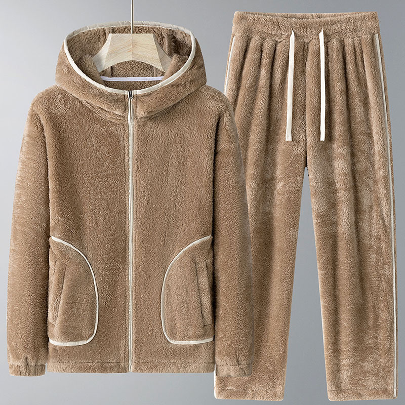 2026年冬新作メンズフリース厚手パーカーセット、防風防寒、 - Mens Fashion Zip Up のレビューと価格