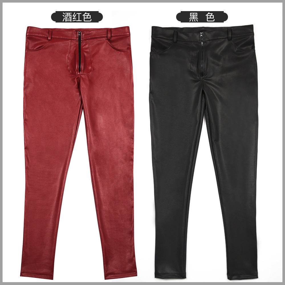 メンズ Pu レザースキニージーンズスタイルタイトなラテック - Men'S Fashion Linen Pants のレビューと価格