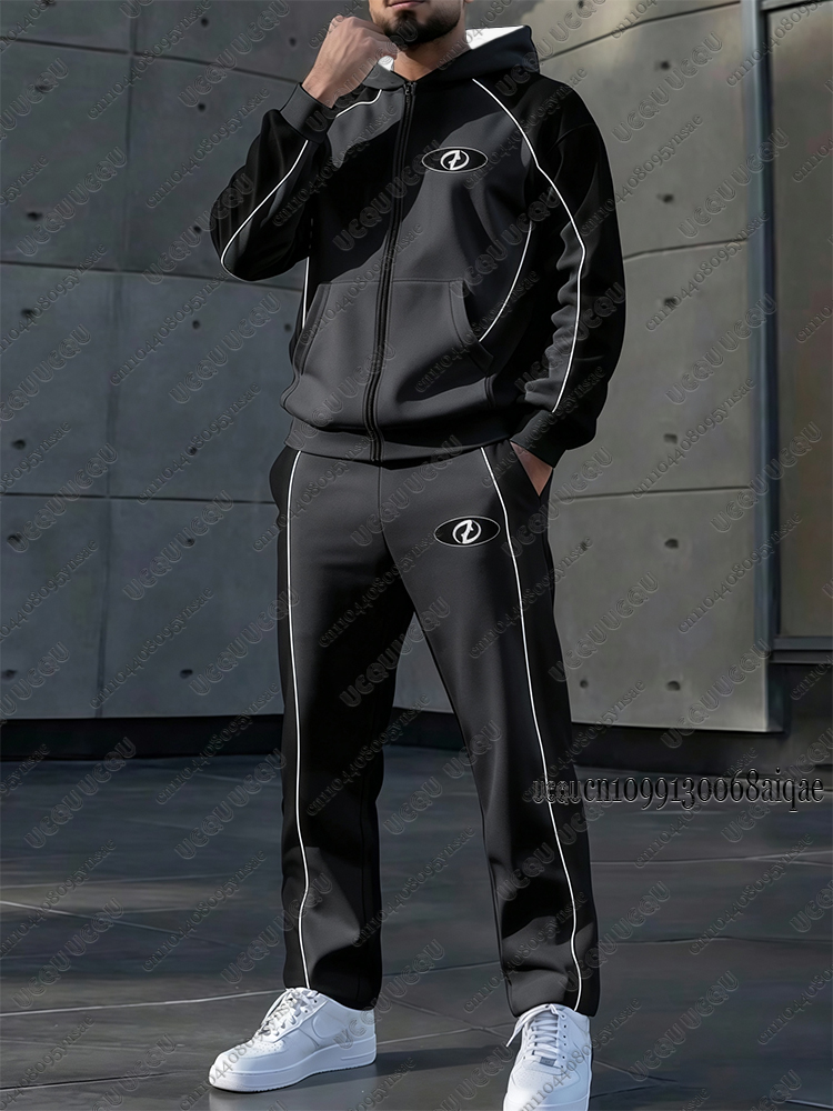 秋冬新作メンズトラックスーツセット ジップアップパーカー+ロ - Mens Fashion Zip Up のレビューと価格