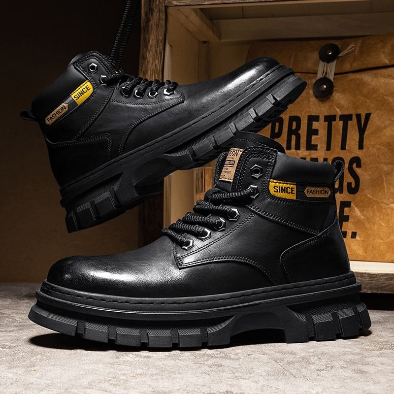 ヴィンテージ メンズ プラットフォーム アンクルブーツ 秋冬 - Fashion Men'S Boots のレビューと価格