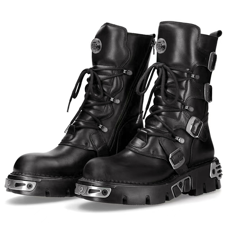 男性高級ファッションパンクゴシックハイバイクブーツオリジナル - Fashion Men'S Boots のレビューと価格