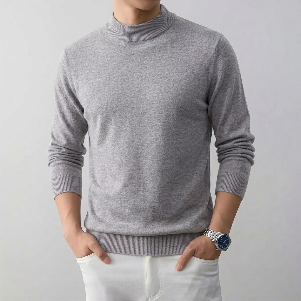 メンズ無地ハイストレッチモックタートルネックニットセータージ - Turtleneck Sweater Men のレビューと価格