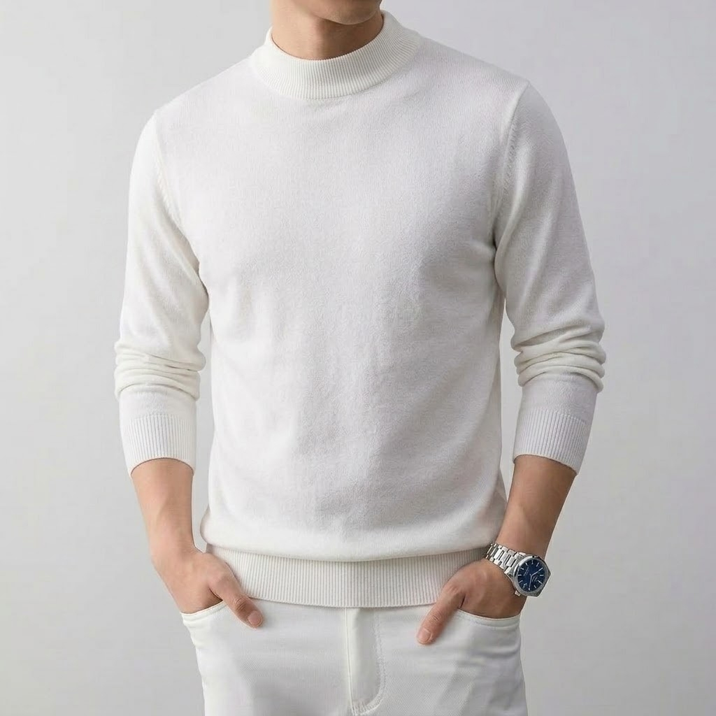 メンズ無地ハイストレッチモックタートルネックニットセータージ - Turtleneck Sweater Men のレビューと価格