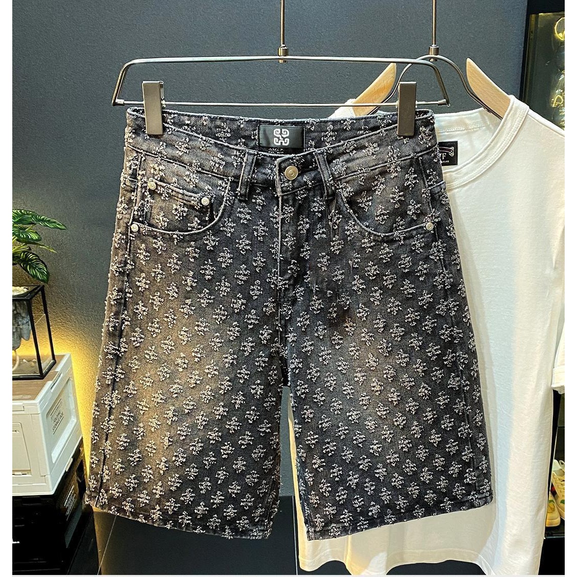 夏のハイストリートデニムショーツ メンズカジュアルジーンズシ - Men'S Fashion Linen Pants のレビューと価格