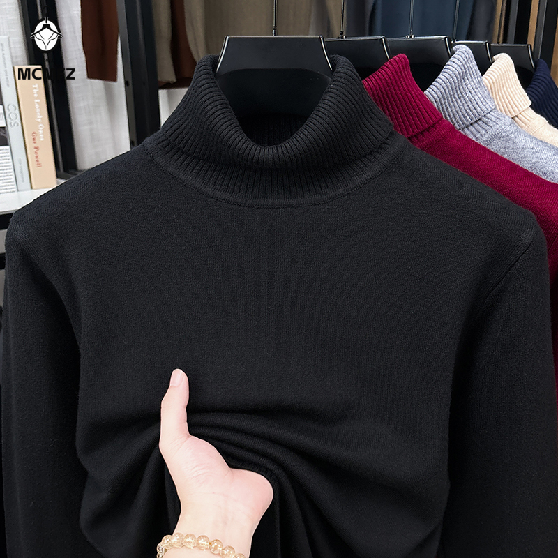 メンズリラックスタートルネックニットセーター 長袖 リブ襟  - Turtleneck Sweater Men のレビューと価格