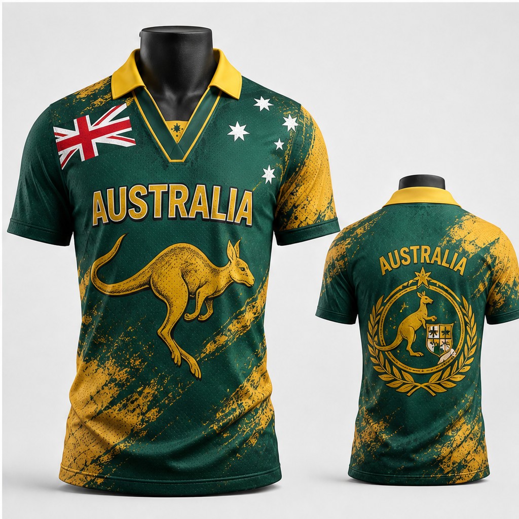 メンズオーストラリアカラーブロックカンガルードットアートセミ - Mens Fashion Australia のレビューと価格