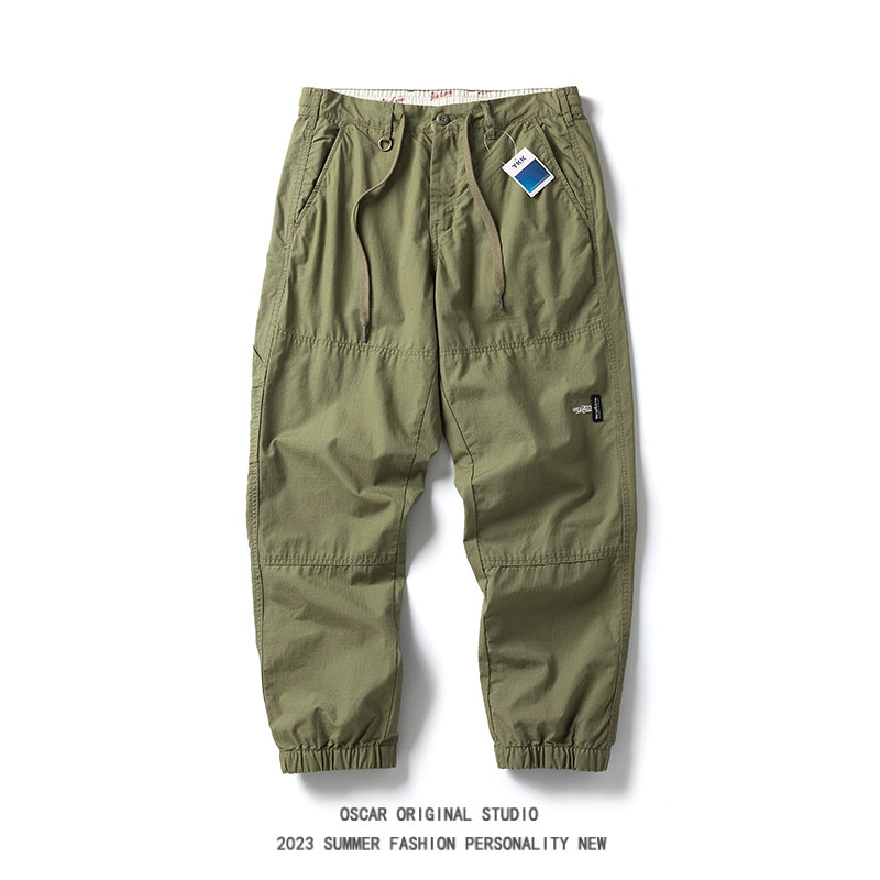 和風トレンドブランドシンプル刺繍カーゴパンツ男性用春夏薄手カ - Cargo Jogger Pants のレビューと価格