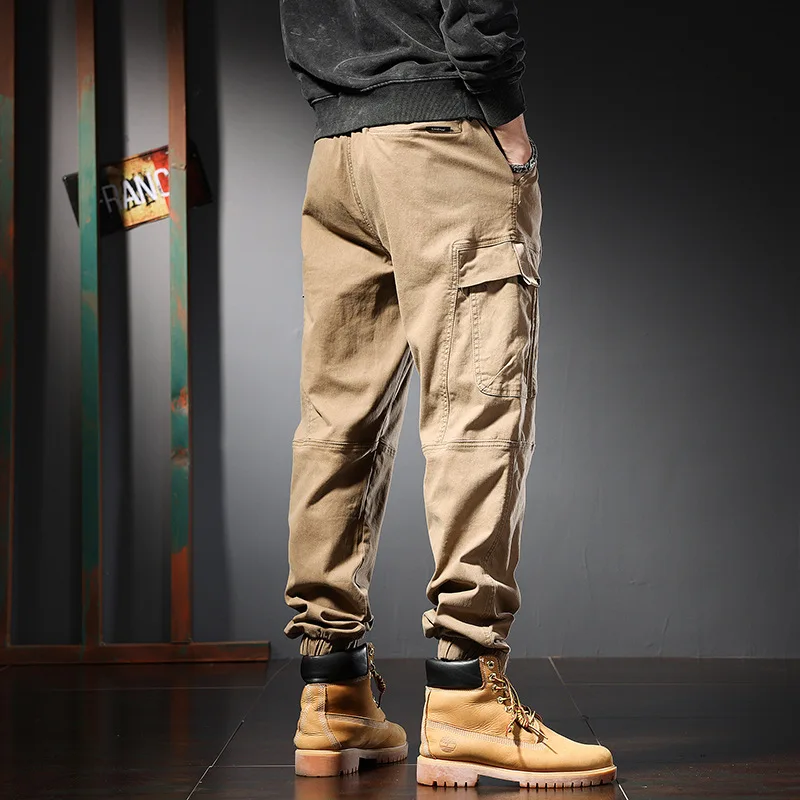 ルーズカーゴジョガー綿スウェットパンツ黒カーキプラスサイズ  - Cargo Jogger Pants のレビューと価格