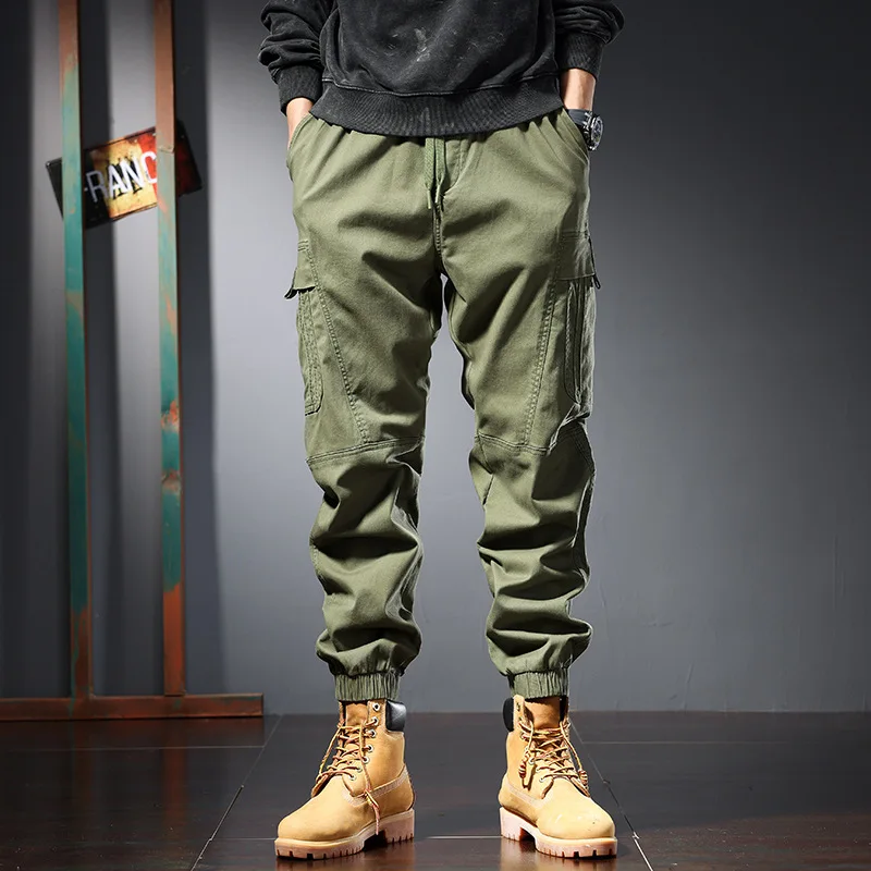 ルーズカーゴジョガー綿スウェットパンツ黒カーキプラスサイズ  - Cargo Jogger Pants のレビューと価格