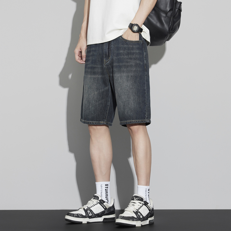 メンズヴィンテージデニムショートパンツ夏薄いファッションスト - Men Fashion Jeans のレビューと価格
