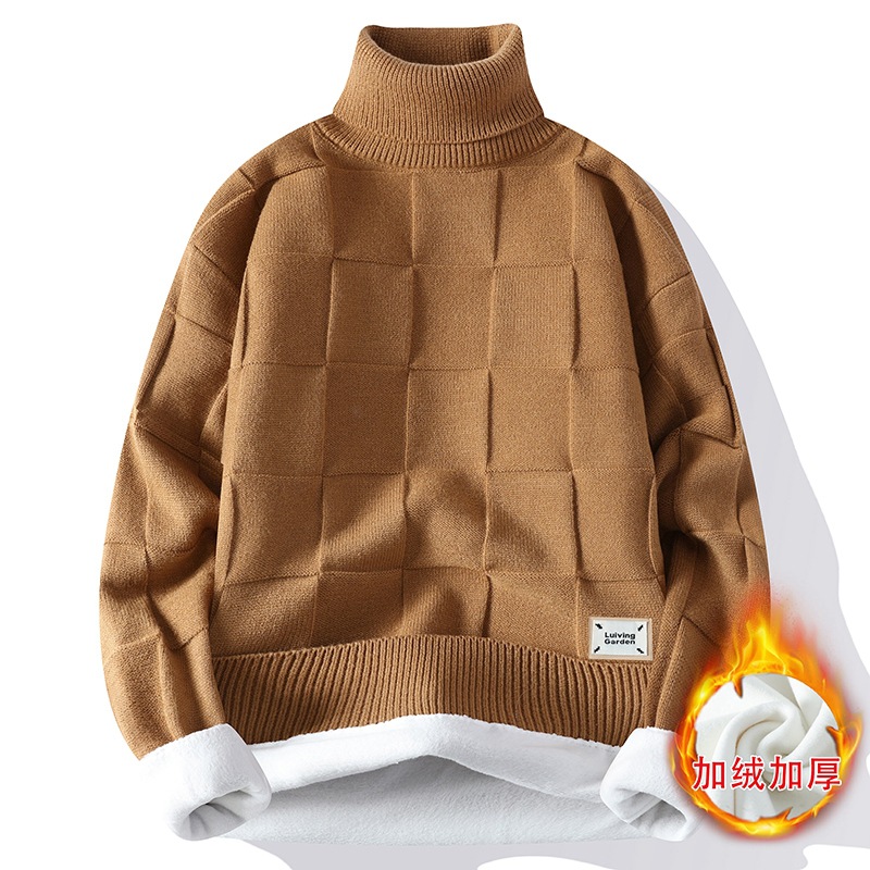 メンズタートルネックフリース,暖かくてルーズなニットセーター - Turtleneck Sweater Men のレビューと価格