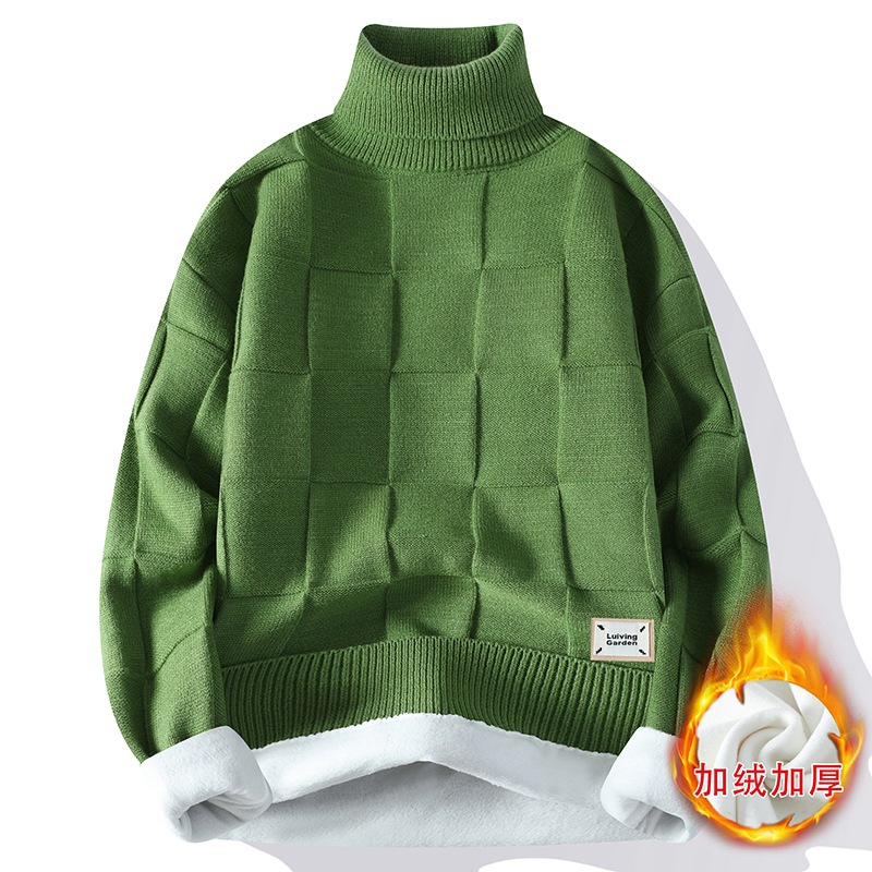 メンズタートルネックフリース,暖かくてルーズなニットセーター - Turtleneck Sweater Men のレビューと価格