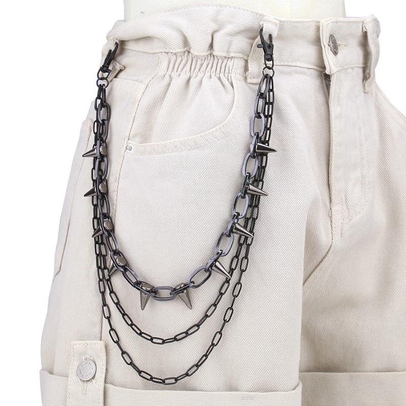 ヒップホップ パンクロック メタルパンツ ウエストチェーン  - Men'S Fashion Linen Pants のレビューと価格