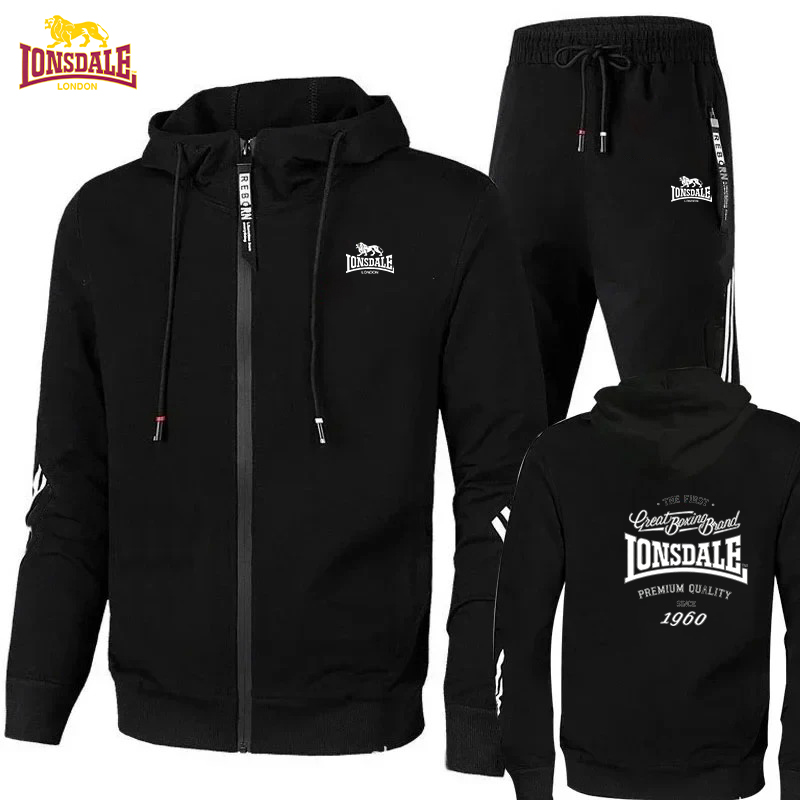 メンズツーピーススポーツウェア、黒のTシャツとパンツ、カジュ - Mens Fashion Zip Up のレビューと価格
