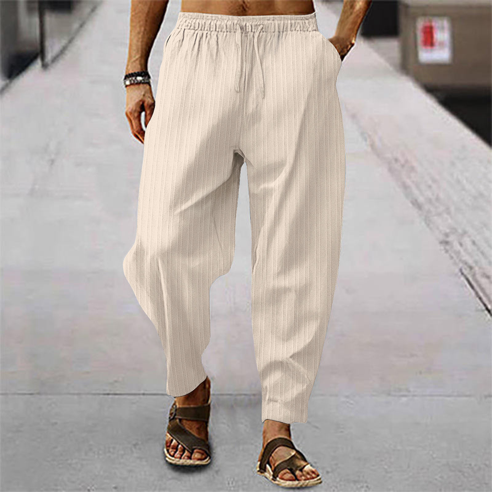 2026 新ファッションメンズリネンワイドパンツズボンオーバ - Men'S Fashion Linen Pants のレビューと価格