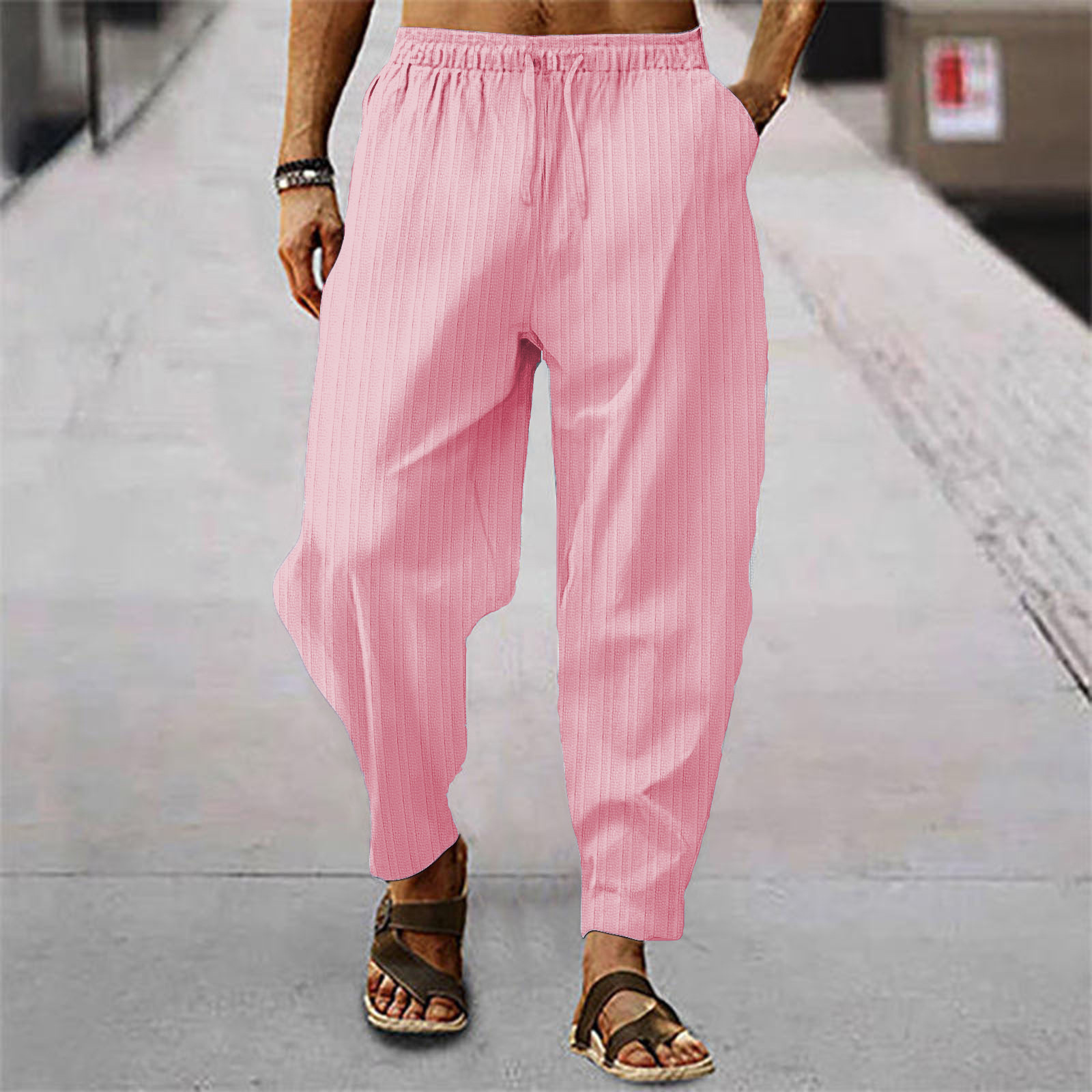 2026 新ファッションメンズリネンワイドパンツズボンオーバ - Men'S Fashion Linen Pants のレビューと価格