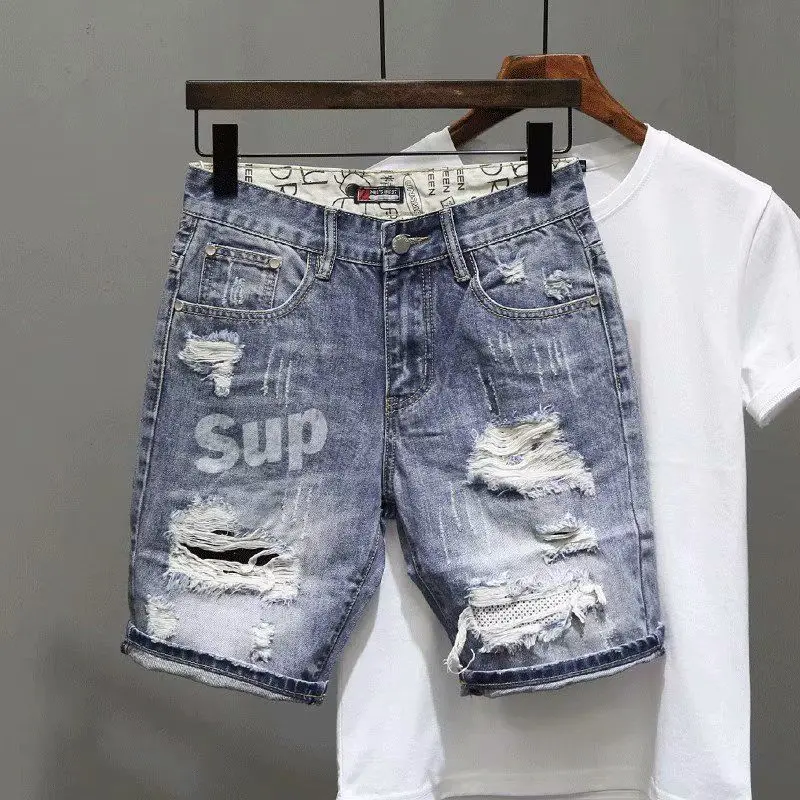 メンズデニムショーツ,黒とグレーのデニムパンツ,伸縮性,ジッ - Men Fashion Jeans のレビューと価格