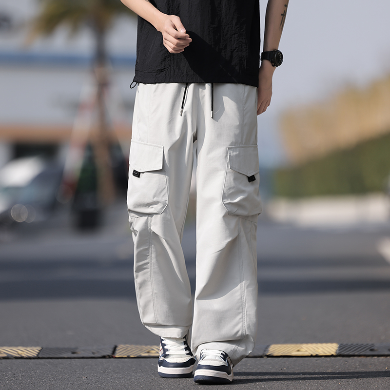 韓国ハイストリートジョガーカーゴパンツ男性マルチポケット弾性 - Cargo Jogger Pants のレビューと価格
