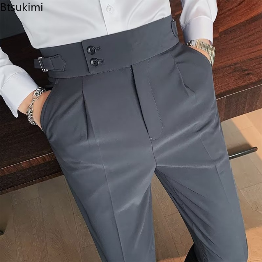 2026年新作 メンズ 無地 スーツパンツ クラシックボタン - Men'S Fashion Linen Pants のレビューと価格