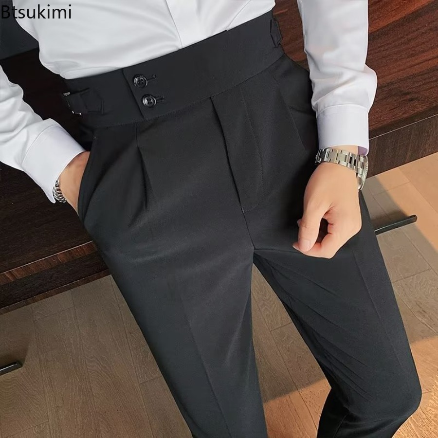 2026年新作 メンズ 無地 スーツパンツ クラシックボタン - Men'S Fashion Linen Pants のレビューと価格