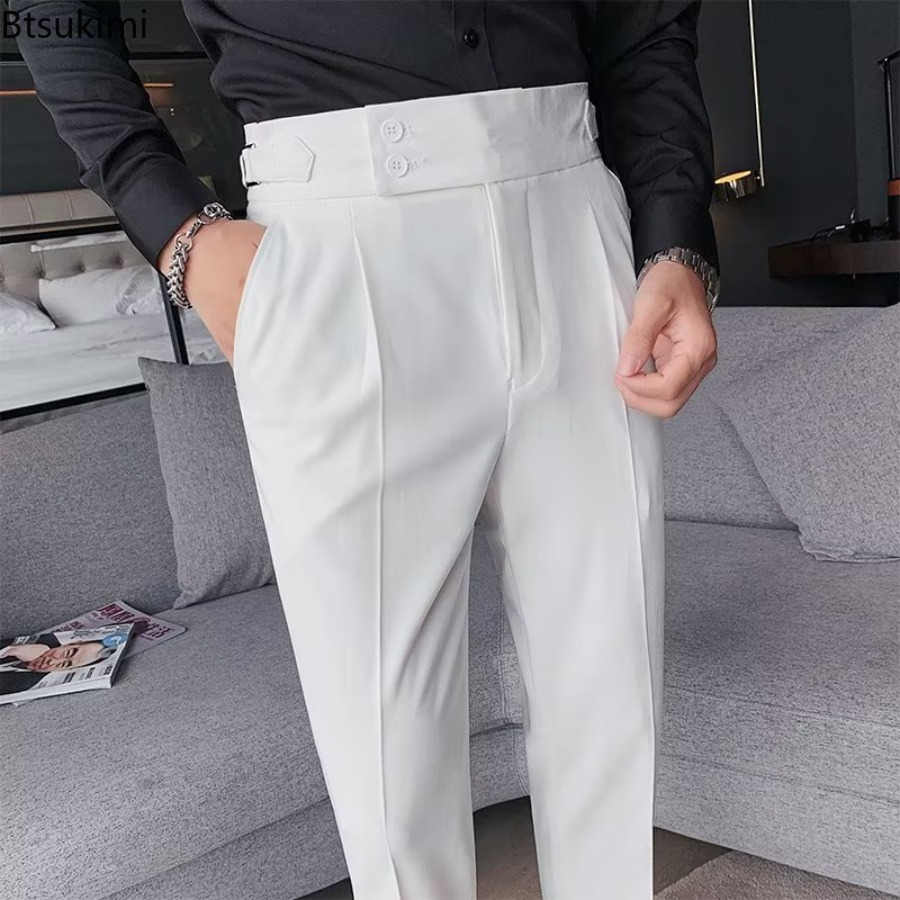 2026年新作 メンズ 無地 スーツパンツ クラシックボタン - Men'S Fashion Linen Pants のレビューと価格